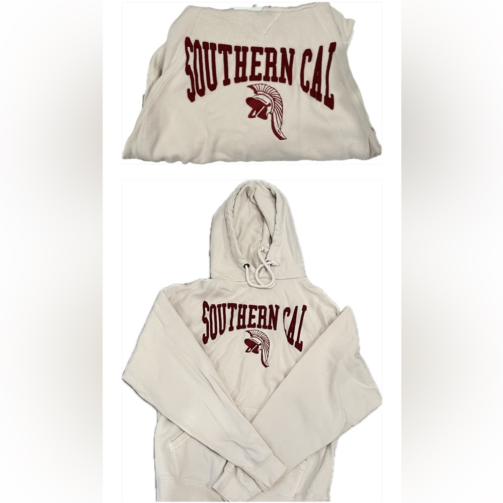 University of Southern California USC Women’s Cream & Burgundy Hoodie size S